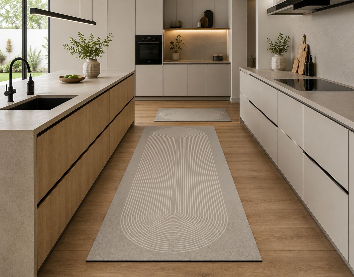 Duo de Tapis Ultra Absorbants – Cuisine & Salle de Bain 50 × 80 cm + 50 × 120 cm