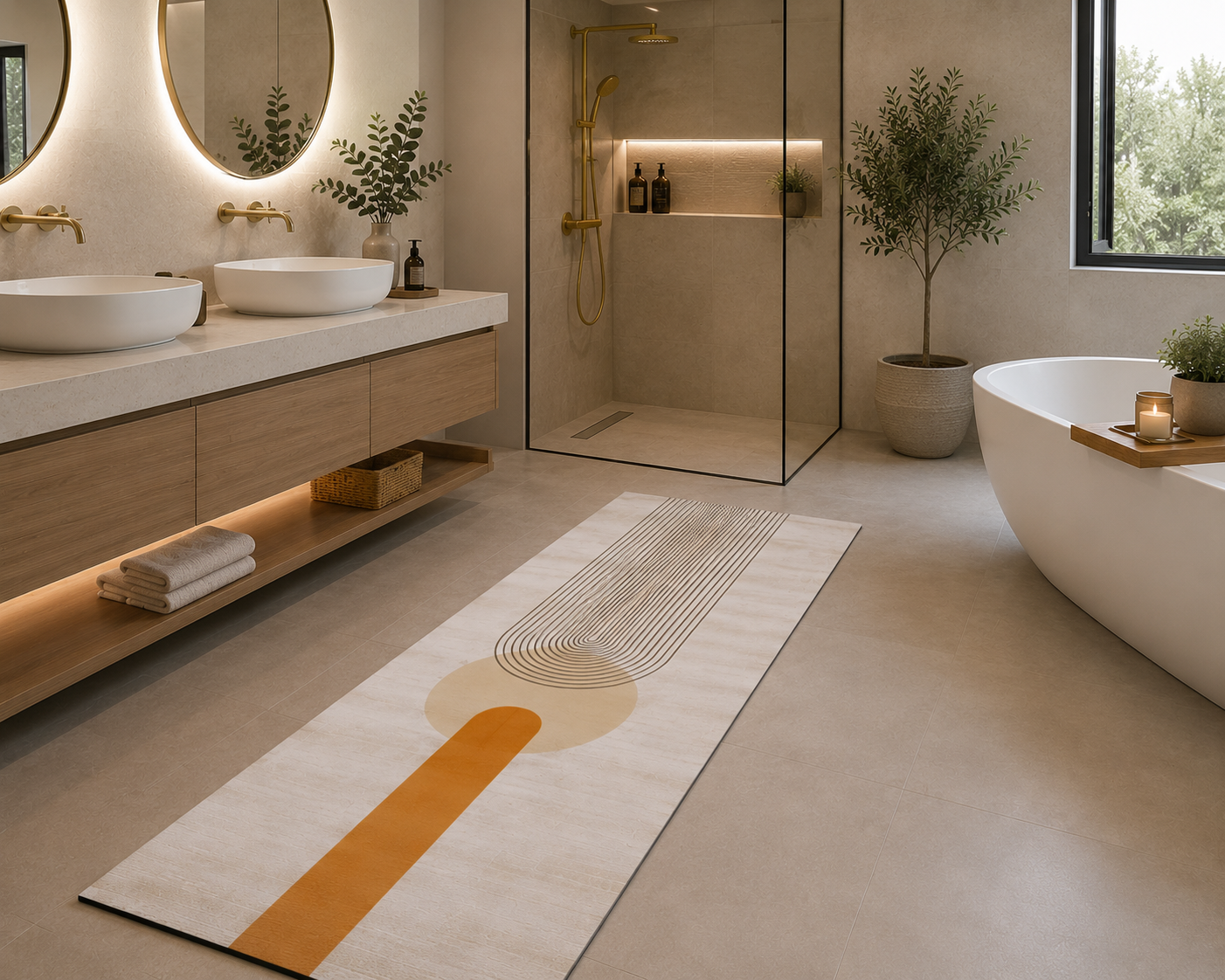 Tapis Ultra Absorbant "décontractées "– Cuisine & Salle de Bain 60 × 120 cm